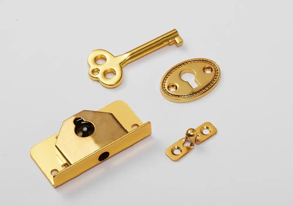 4 parts set Lock and Key for humidor boxes/ cigar Case/jewel box, 1000sets/lot, gold Finish free