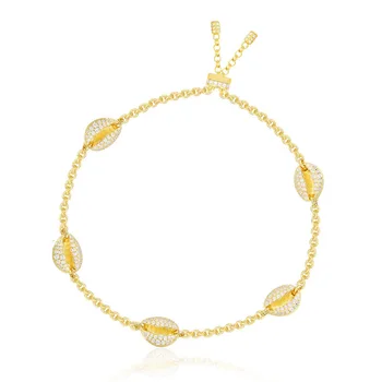 

High Quality 925 Sterling Silver Yellow Gold Color Toi Et Moi Conch Seashell Zircon Bracelet adjust Women Fine Jewelry