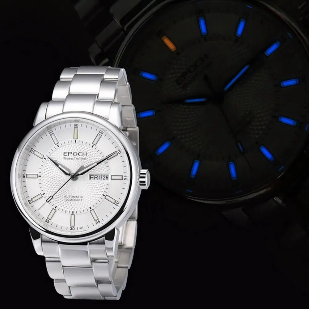 watch men p1 Тритий часы мужские, автоматические часы EPOCH мужские роскошные T100 светящиеся водонепроницаемые механические наручные часы reloj hombre 6039G-A - Цвет: watch men p1