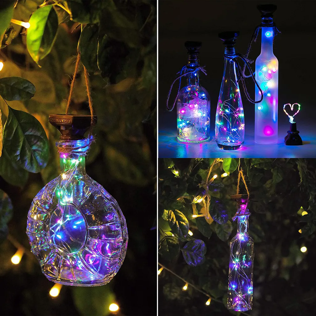 New Arrivals 2Pcs Solar Energy Cork Shaped LED Light Starry Light Wine Bottle Lamp Decor Best Selling Dropshipping