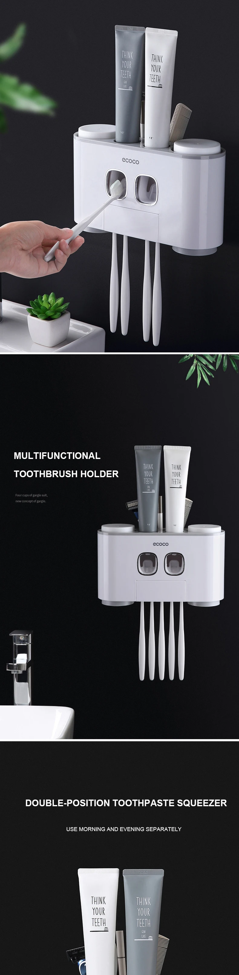 Automatic Toothpaste Dispenser Bathroom Accessories Set Toothbrush Holder Set 14 Automatic Toothpaste Dispenser Bathroom Accessories Set Toothbrush Holder Set