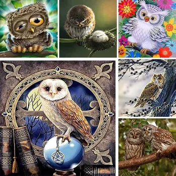 

5D DIY Diamond Owl Painting Animal On Tree Full Square Diamond Embroidery Night Bird Rhinestone Mosaic Home Decoration M78