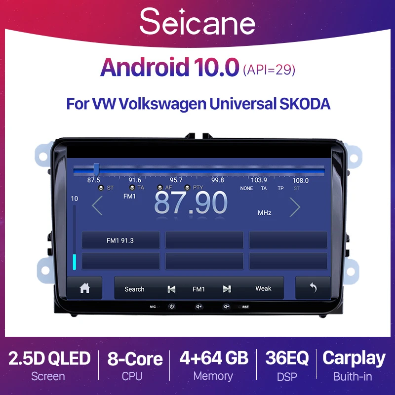 Seicane QLED 2+32GB 9 inch Android 10.0 Car Radio GPS Audio Multimedia  player For VW/Volkswagen/Golf/Tiguan/Passat/b6 b5 2 din|Car Multimedia  Player| - AliExpress