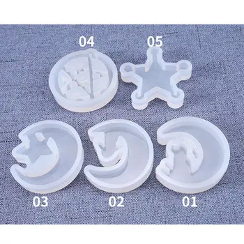 

Cat Moon Star Silicone Molds Resin Earring Necklace Pendant Jewelry Making Tools