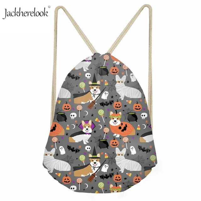 Jackherelook одет корги напечатаны сумка для шнурка Британский Королевский питомец собака тренажерный зал сумки мультфильм животных мешок для хранения для женщин Девушка - Цвет: HK5737Z3