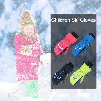 

Children Ski Gloves Kids Gloves Waterproof Windproof Warm Keeping Mittens For Winter Skiing Riding Solid Color For Outdoor