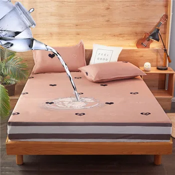 

Cartoon print Waterproof Mattress 100% Cotton Anti-Mites Anti-Urinary Breathable Protector Pad Elastic Sheet Bed Mattress Cover