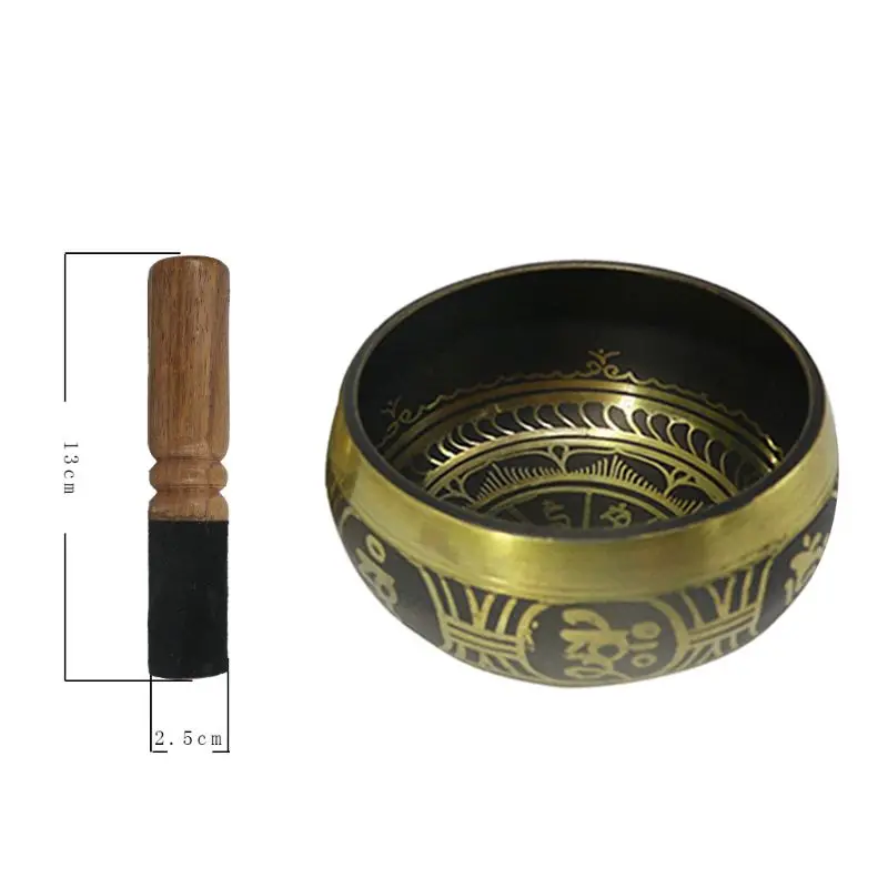 Silent Silent Mind?Tibetan Singing Bowl Set ? Antique Design ? With Dual Surface Mallet and Silk Cushion? Promotes Peace, Chakra