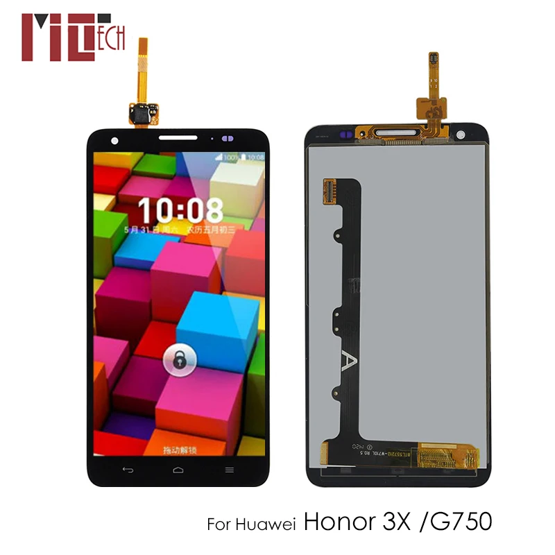 ЖК-дисплей для huawei Honor 3X G750 G750-u10 G750-T01 ЖК-дисплей сенсорный экран дигитайзер стекло в сборе без рамки