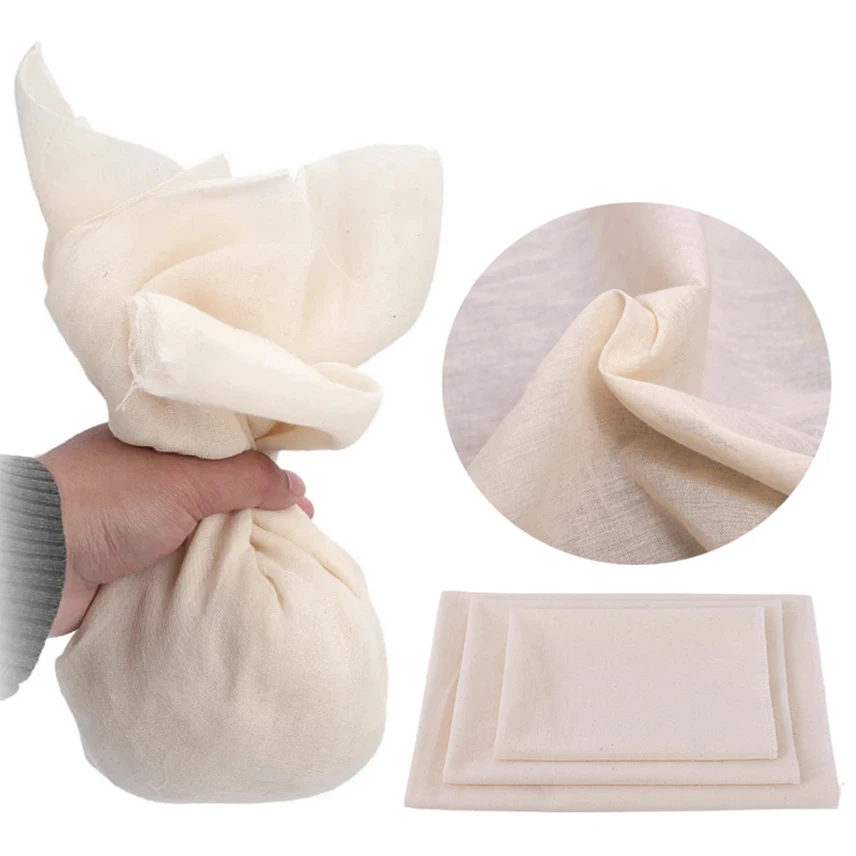 Cotton Gauze Tofu Cheese Filter Cloth Muslin Cheesecloth Butter Milk Coffee Filter Net Reusable Filtration Strainer Kitchen Tool