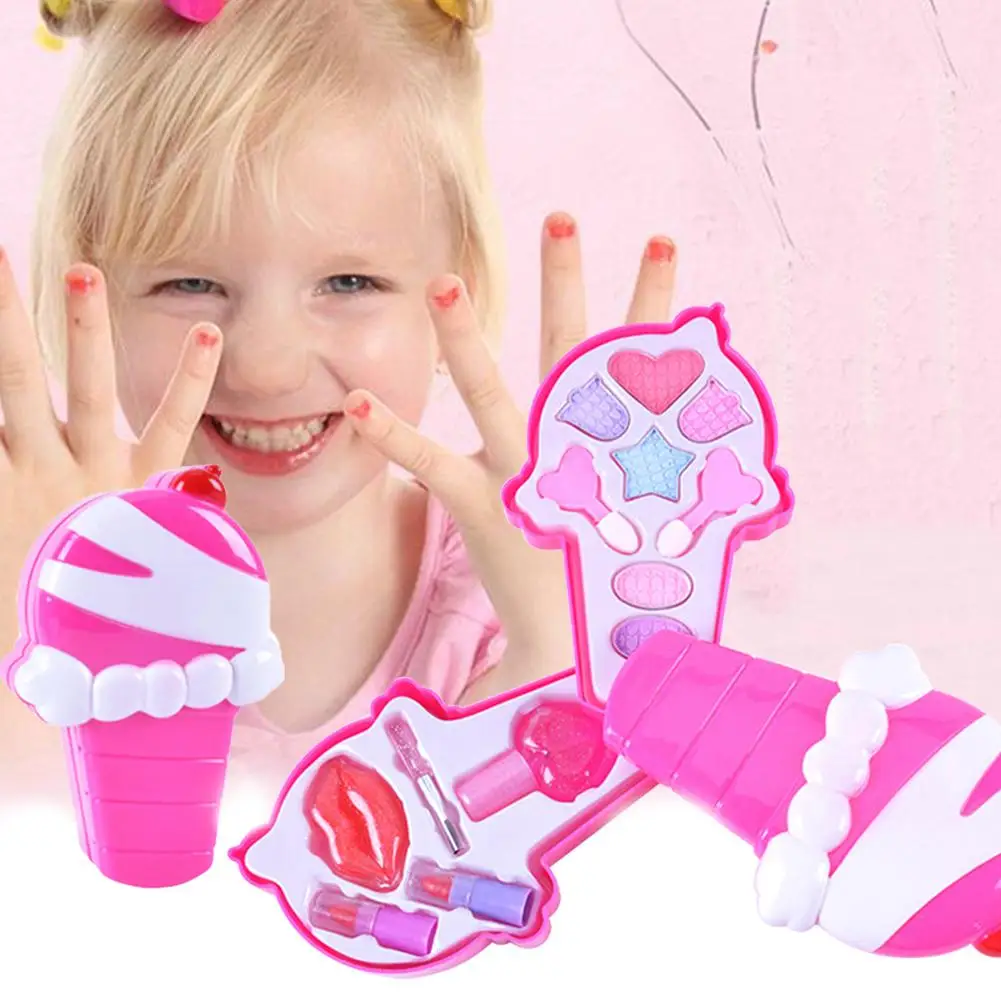 

Premium material eco-friendly Lovely Girls Ice Cream Shape boost confidence Make up Cosmetics Game Pretend Play Nail Polish Toy