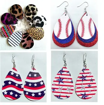 

New Leopard Print PU Leather Drop Earrings for Women Leopard Cheetah Print Dangle Drop Teardrop Leather Earring