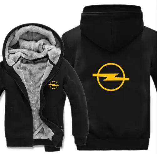 Opel толстовки куртка мужская Пальто Зимняя мужская повседневная шерстяная подкладка флисовая утепленная OPEL толстовки с капюшоном - Цвет: 17
