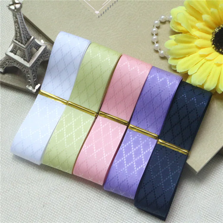 

One Yard DIY Sewing Hair Bow Accessories Ribbon Plaid Printed Silk Ribbons For Crafts High Quality Festival Decoration Ribbon