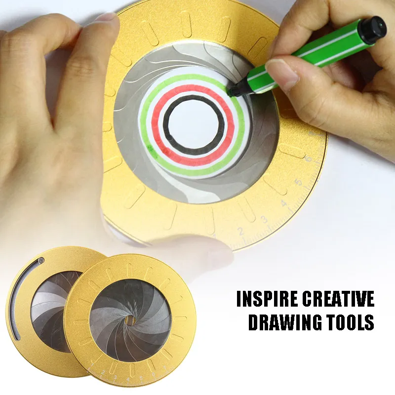 

Drawing Tool Round Circle Adjustable Measurement Drawing Ruler with Size Measure Marks VJ-Drop