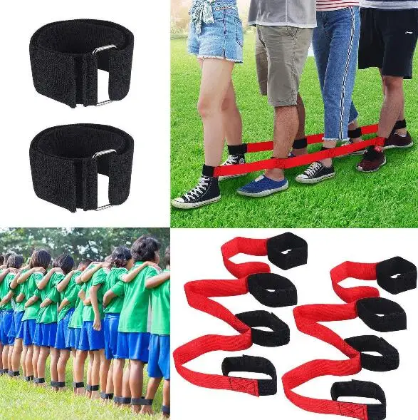 2pcs Funny Foot Race Bands Outdoor Game 4/5 Legged Kids Adults Birthday Team Hot 