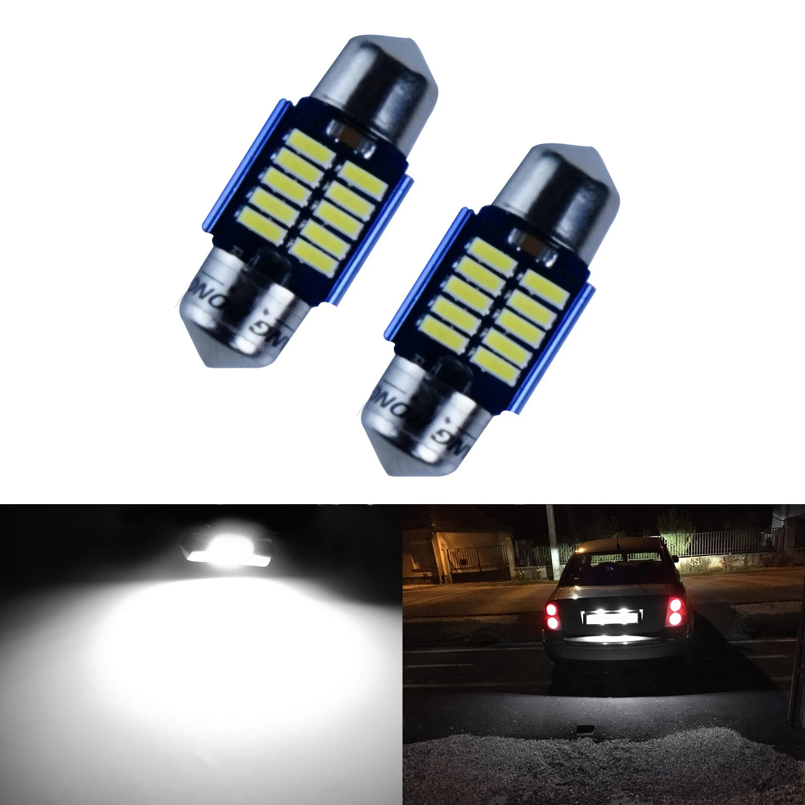 ANGRONG 2 шт. Canbus Festoon Светодиодная лампа 28-41 мм c5w внутренний номерной знак белая |