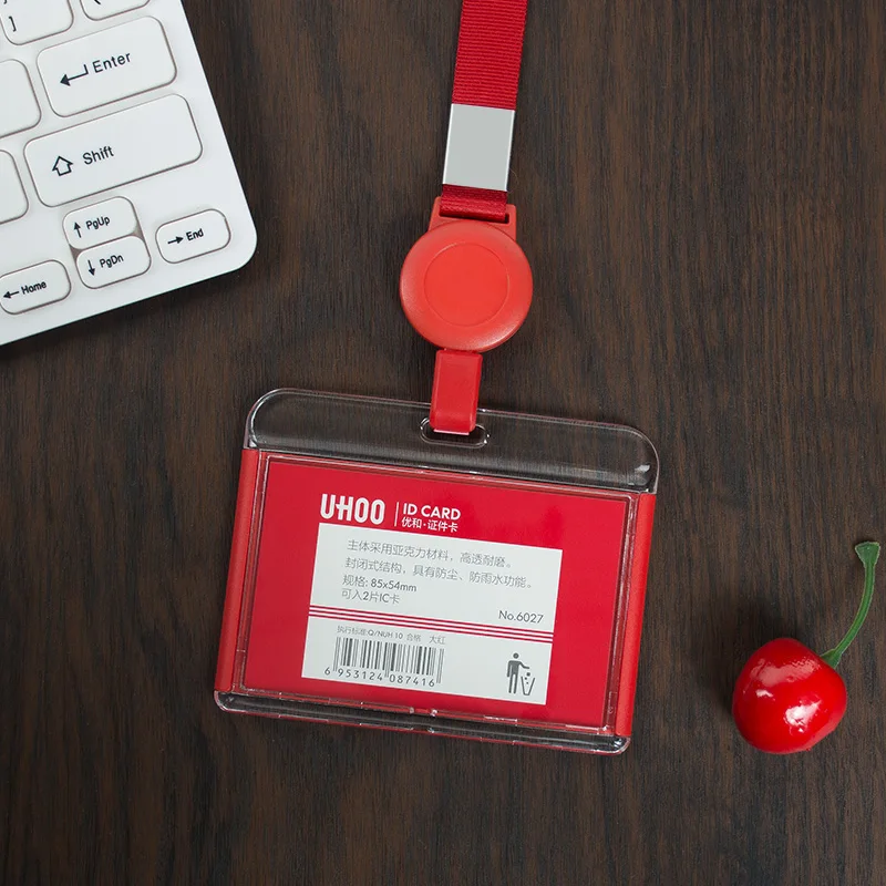 6 шт. держатель для бейджа с выдвижной катушкой для бейджа Ski Pass ID держатель для карт визитная карточка автобус держатель для карт именная бирка - Цвет: style 2-Red