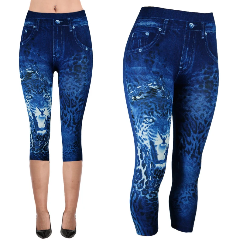 Printed False Denim Short Leggings 3\4 Women Jeans Leggings High Waist Breeches Capri Pants Super Elastic Jeggings Plus Size 3XL Printed False Denim Short Leggings 3\4 Women Jeans Leggings High Waist Breeches Capri Pants Super Elastic Jeggings Plus Size 3XL