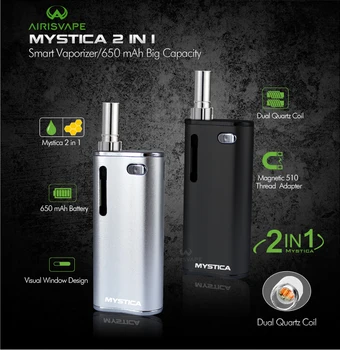 

SUB TWO Mystica 2 in 1 WAX CBD smart vaporizer Flowermate 650mAh 1.0ohm e-cigarette high quality kit E wax vape KIT