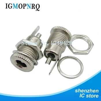 

10pce/LOT DC099 5.5 mm x 2.1mm DC Power Jack Socket Female Panel Mount Connector Metal DC-099 Open Hole 11MM 5.5*2.1 5.5*2.5