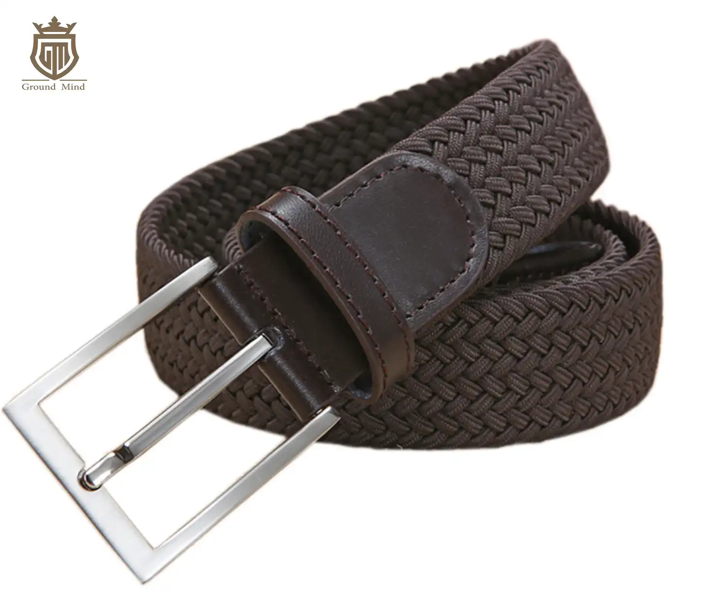 mens black woven belt