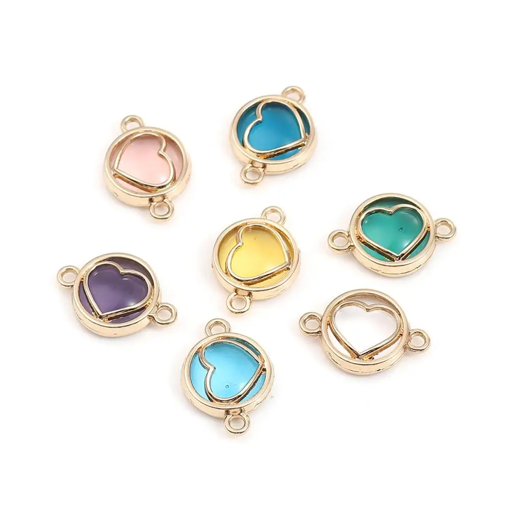 

DoreenBeads Zinc Based Alloy Valentine's Day Connectors Round Sweet Heart Charms DIY Making Jewelry Findings 20mm x 14mm, 10 PCs