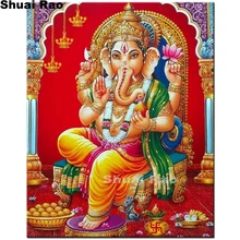 Diy Полная квадратная круглая дрель "Ганеша" икона вышивка Алмазная картина вышивка крестиком фото на заказ портрет 5d алмазная рукоделие