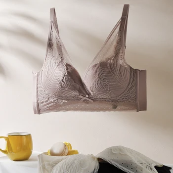 

Women's French Lace Underwear Elegant Silk Bra Sexy and Comfortable Lingerie for Lady