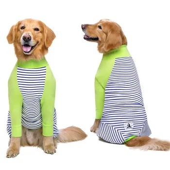 

Striped Four-leg Thin Pet Big Dog Clothes Anti-hair And Anti-tip Joints Bodysuit Home Wear Pajamas Jumpsuit Jacket Pet Clothes