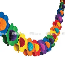 Европейский Стиль свадебной сцены украшения 3D Бумага цветок для рождественской вечеринки Цвет ручной работы с цветочным узором; с цветочным принтом Гавайская гирлянда