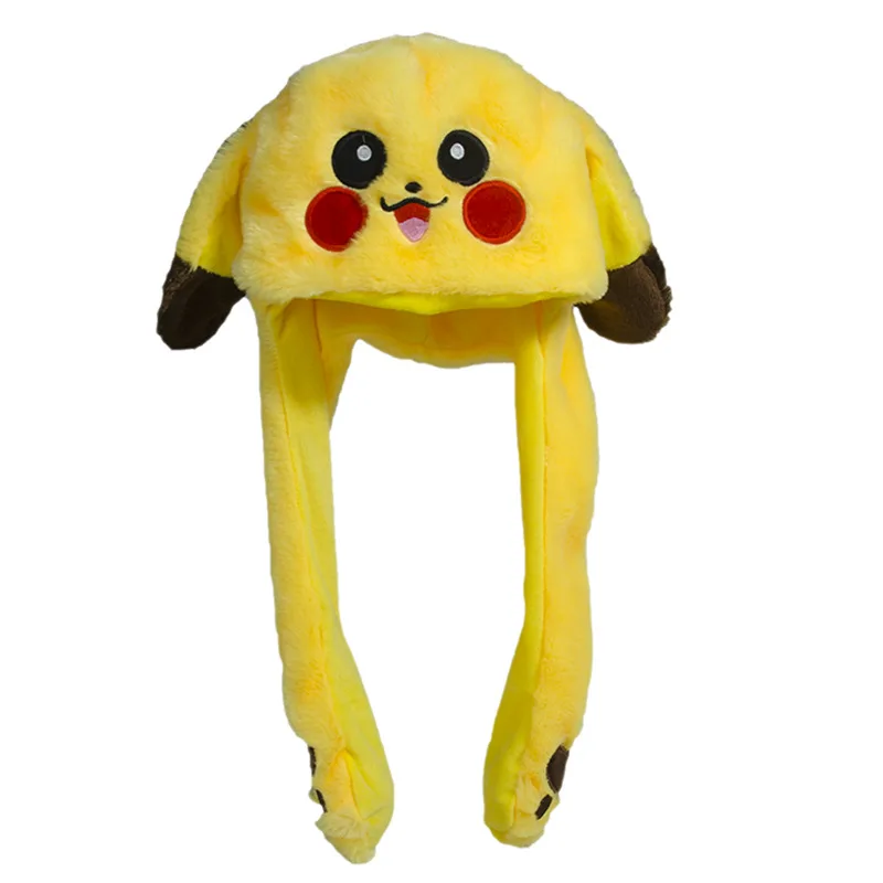 Cappello di peluche Pokemon Pikachu originale orecchie mobili simpatico  cartone animato berretto mobile donna ragazze bambini Cosplay festa di  natale regalo di festa|Clothing \u0026 Accessories for Plush Stuff| - AliExpress