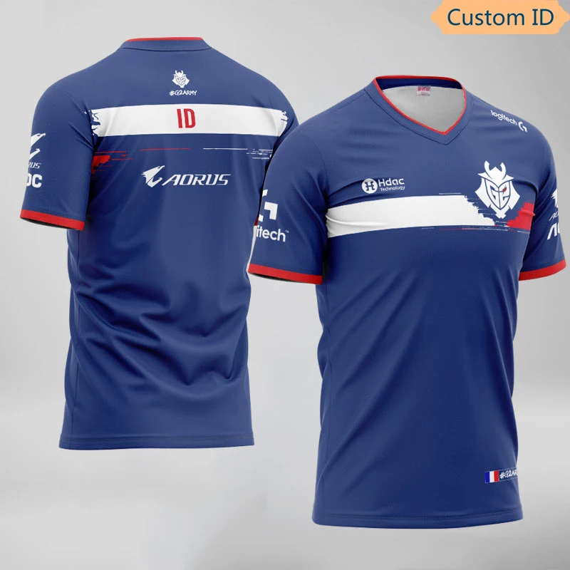 E sport форма игрока Team G2 футболка Frankreich 2020 для фанатов индивидуальная с V образным