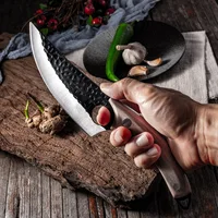 5.5" Meat Cleaver Hunting Knife Handmade Forged Boning Knife Serbian Chef Knife Stainless Steel Kitchen Knife Butcher Fish Knife 1