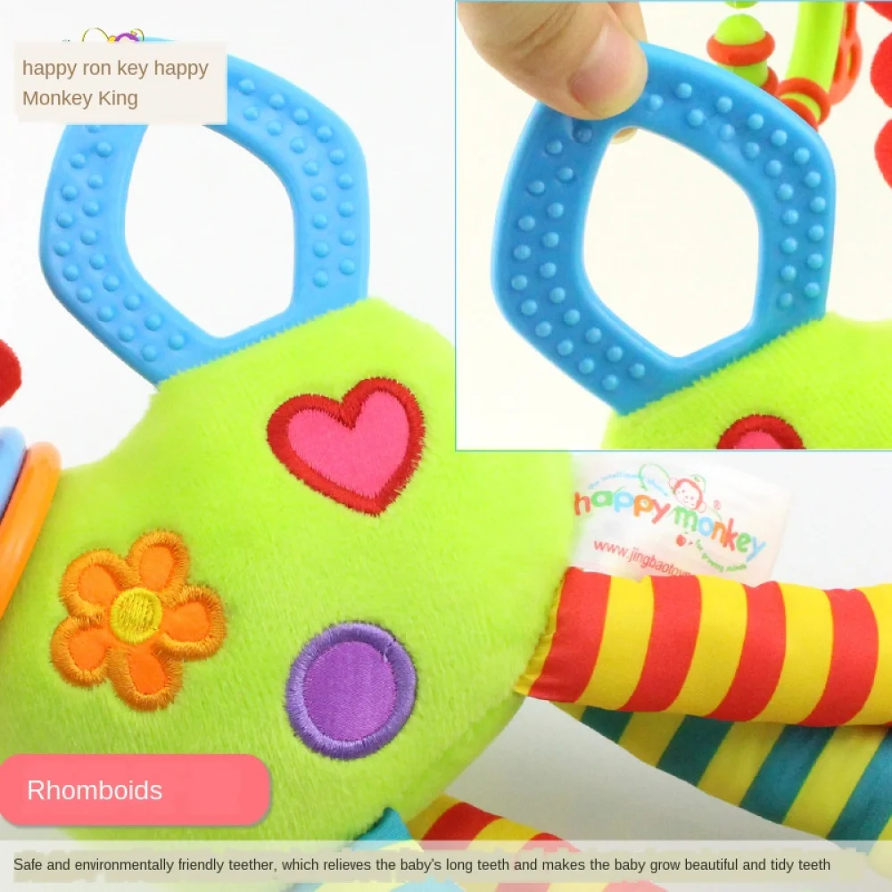Soft Giraffe Animal Handbells Rattles Plush Infant Baby Development Handle Toys Hot Selling with Teether Baby Toy for Newborn 5