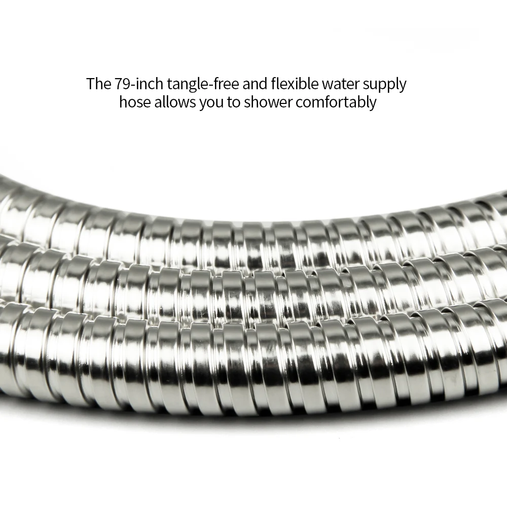 

59-inch PVC High Pressure Silver & Black PVC Smooth Shower Hose For Bath Handheld Shower Head Flexible Shower Hose
