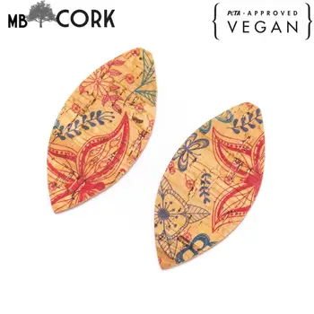 

10Pcs Leaf-shaped Double-sided printing cork fabric suitable for any jewelry DIY D-3-463