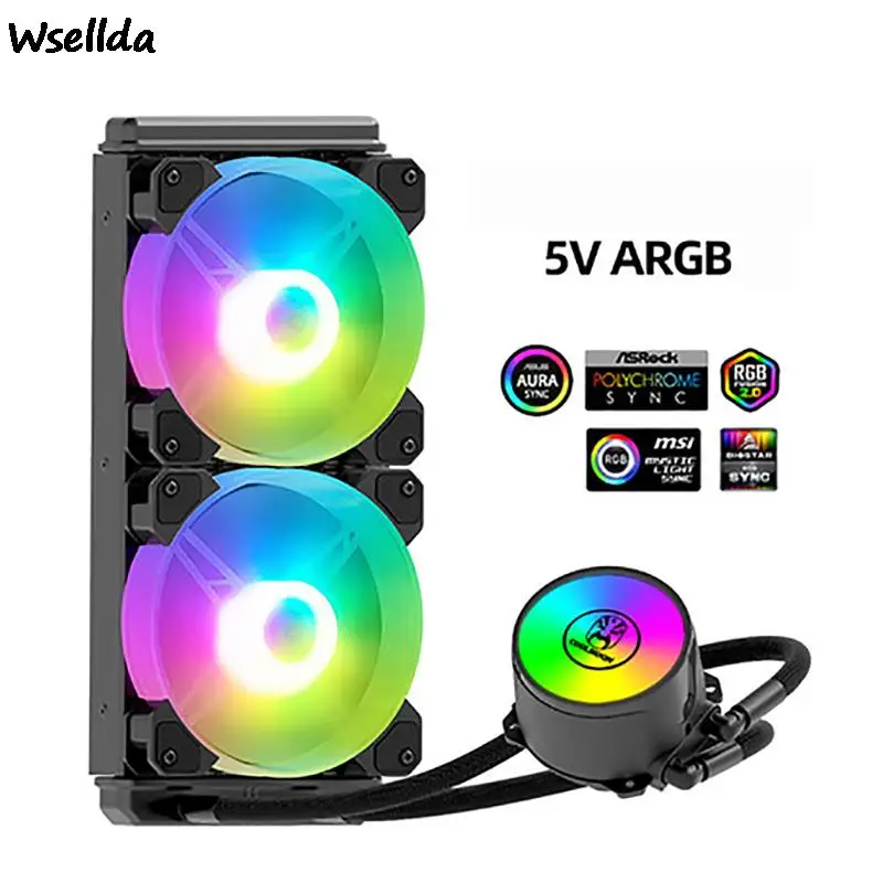 Argb Placa-mãe Sync Edition Pronto Tudo-em-um Sistema de Refrigeração Líquido Refrigerador de Cpu do Radiador da Eficiência Elevada de 240 mm para Amd Intel