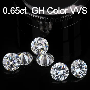 

Loose Gemstones Moissanite GH Color 0.65ct 0.65 Carat 5.5mm VVS Round Jewelry Bracelet Diamond Ring Material Loose Stones