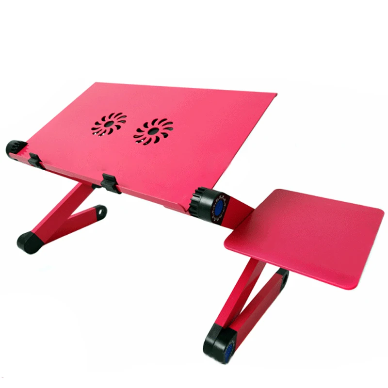 

Adjustable Laptop Folding Desk Table Tray Bed Mouse Holder with Fans for Home can CSV