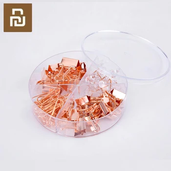 

Youpin Deli Bookmark Planner Paper Clips Metal Foldback Binder Clamps Push Pins for School Office Supplies Paper Document Clips