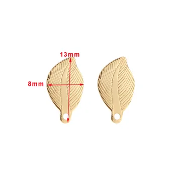 

10Pcs/lot Goldne Stainless Steel Tiny Nature Leaf Stud Post Earrings