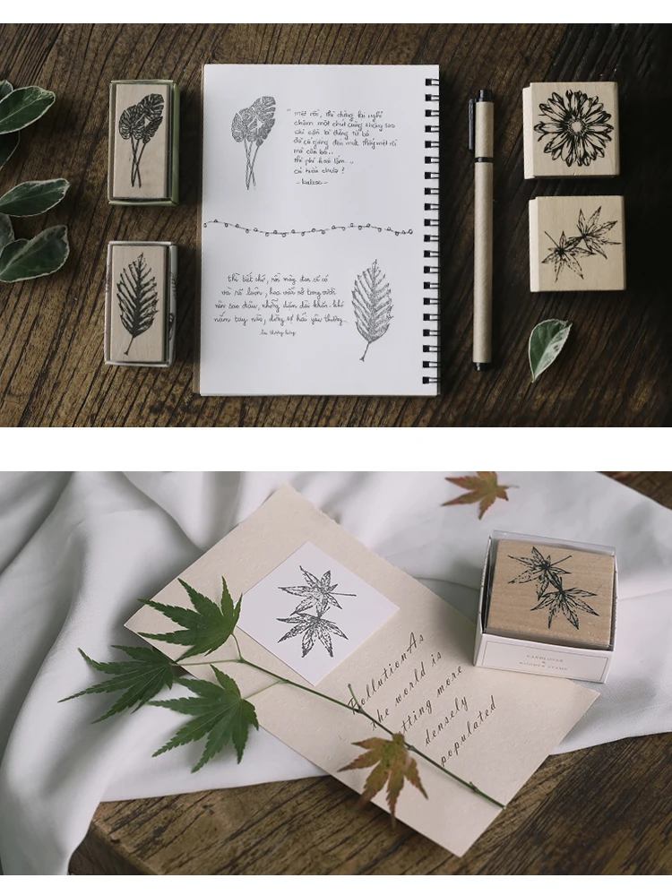 XINAHER винтажное натуральное растение украшение в виде листьев штамп деревянные резиновые штампы для stationery канцелярские принадлежности DIY ремесло Стандартный штамп