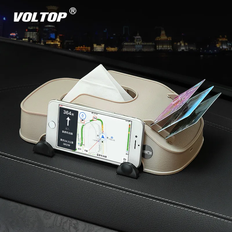 

Multi-function Car Tissue Boxs Phone Holder for Car Accessories Mobile Phone Storage Card Holder 3 Colors