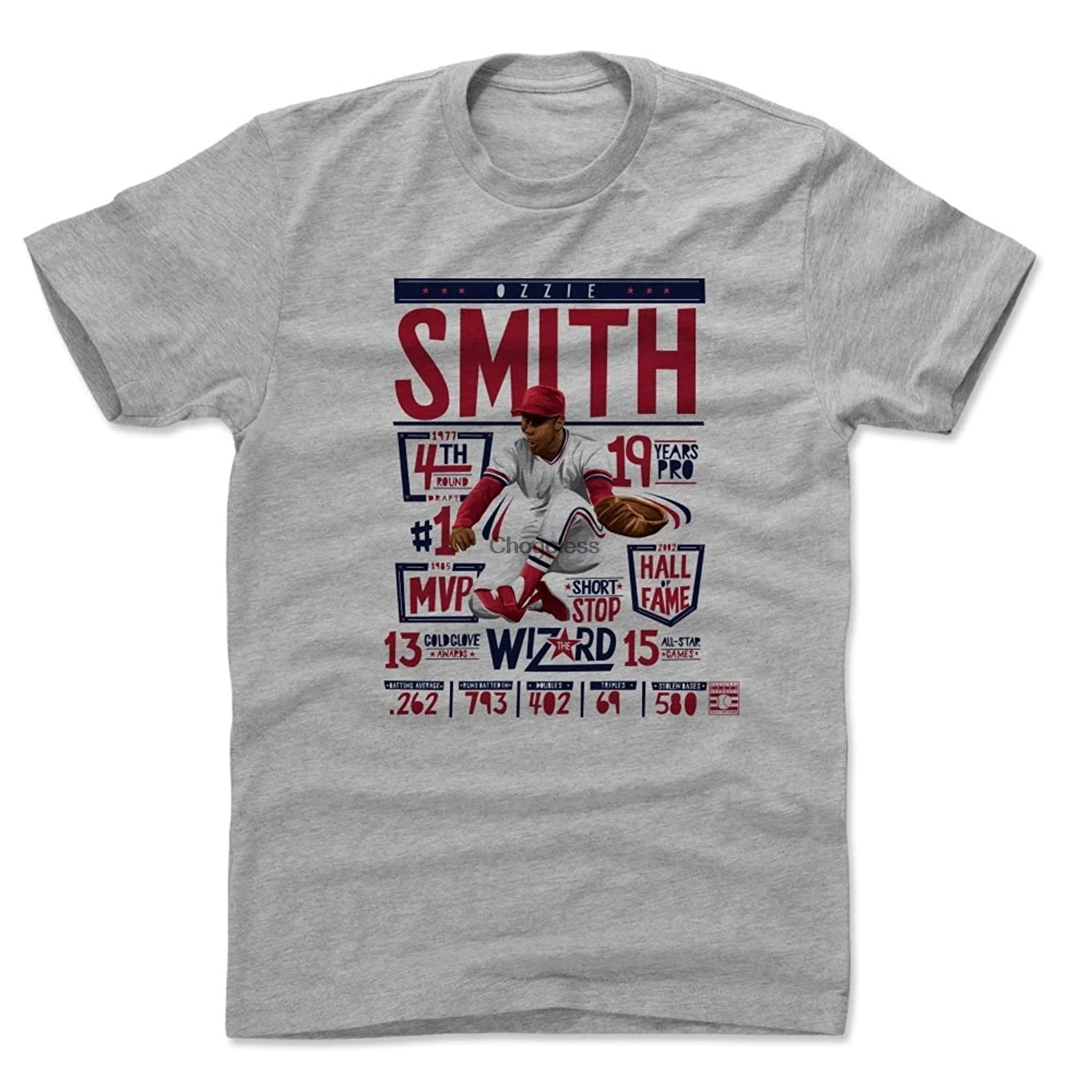 Рубашка Ozzie Smith-винтажная мужская одежда в стиле Сент-Луис Бейсбол-Ozzie Smith Stats |