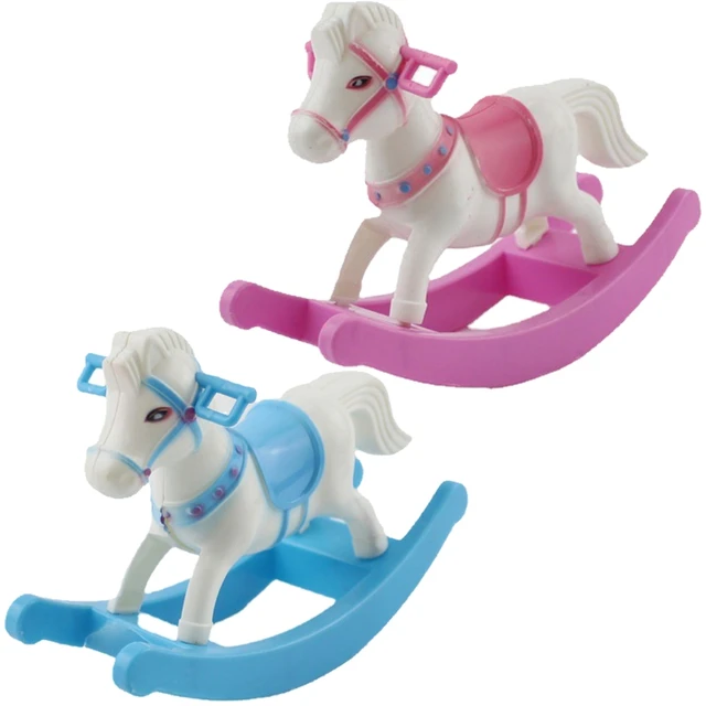 1PC Rocking Horse Mini Intellectual Development Models Pretend Play House Toys Safety Plastic Holiday Gifts for Boy Children 1