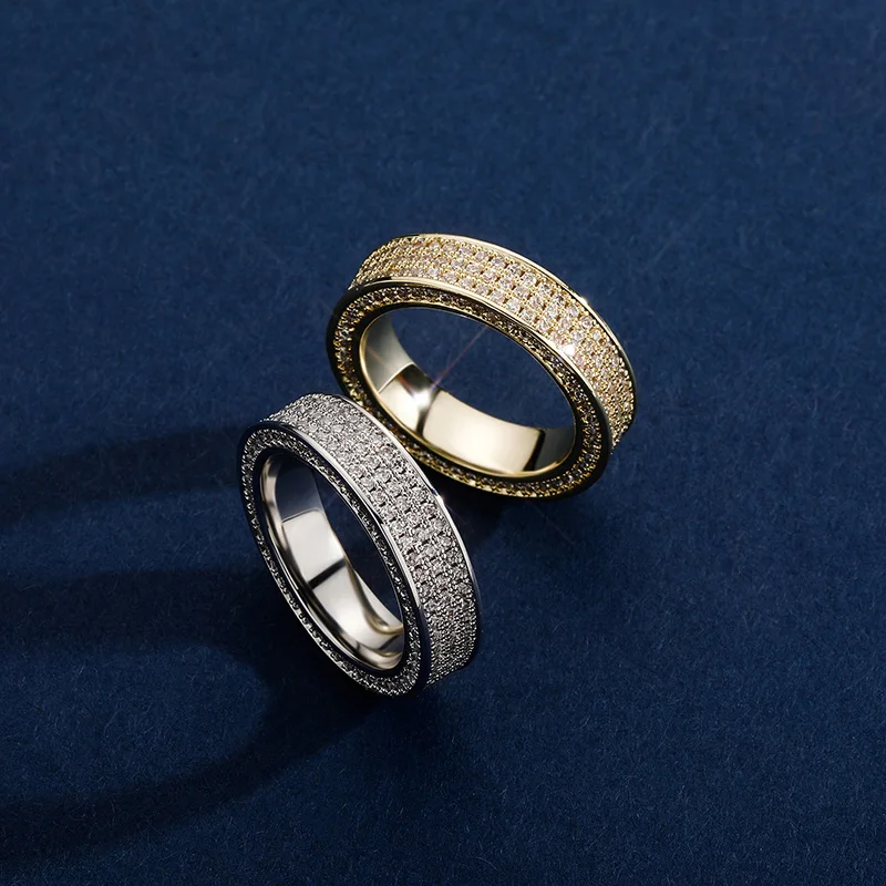 Anillos redondos de 6mm para hombre y mujer, joyería rapero con piedras de circonia cúbica estilo Hip Hop, Unisex, envío directo, 3 filas - AliExpress Joyería y accesorios