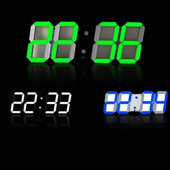 

Remote Control Digital Wall Clock 115 Colors LED Table Clock Sound Control Desk Alarm Clock Show Time Temperature Date Humidity