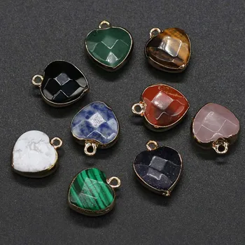 

Natural Stone Pendant Section Hear Shaped Semi-precious Exquisite For Jewelry Making DIY Necklace Bracelet Earrings Accessory