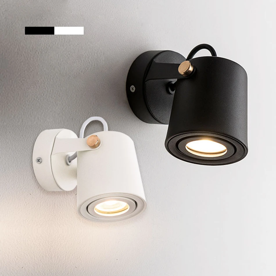 LED rotating wall lamps GU10 Modern simple Aluminum Adjust lamp creative Living room study bedroom aisle Wall Lights 220V | Лампы и